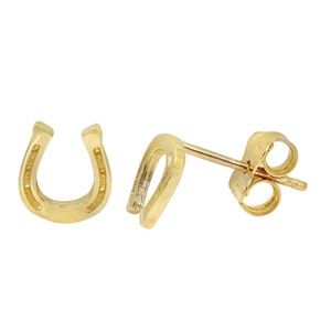 10KT Gold, 6x7mm horseshoe stud earrings